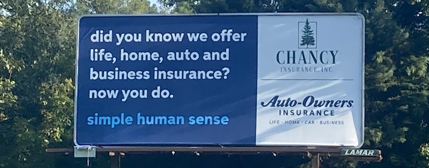 Chancy Insurance, Auto-Owners Insurance Billboard